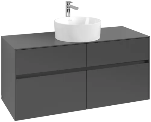 Bild von VILLEROY BOCH Collaro Waschbeckenunterschrank, mit Beleuchtung, 4 Auszüge, 1200 x 548 x 500 mm, Graphite / Graphite #C041B0VR