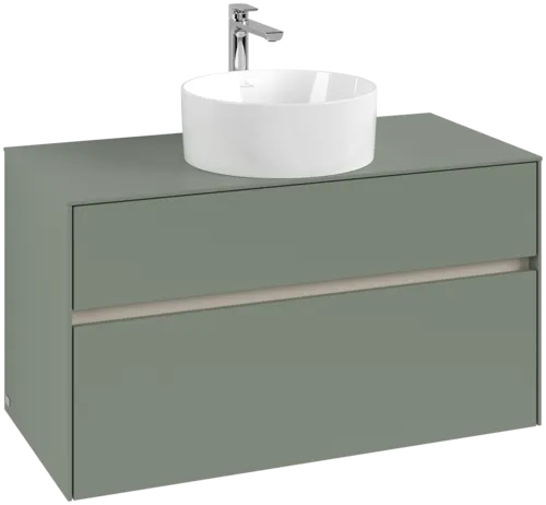 Bild von VILLEROY BOCH Collaro Waschbeckenunterschrank, mit Beleuchtung, 2 Auszüge, 1000 x 548 x 500 mm, Soft Green / Soft Green #C038B0AF