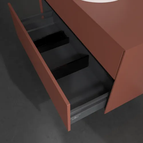 Bild von VILLEROY BOCH Collaro Waschbeckenunterschrank, mit Beleuchtung, 2 Auszüge, 1000 x 548 x 500 mm, Wine Red / Wine Red #C038B0AH