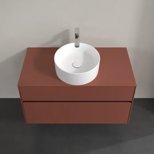 Bild von VILLEROY BOCH Collaro Waschbeckenunterschrank, mit Beleuchtung, 2 Auszüge, 1000 x 548 x 500 mm, Wine Red / Wine Red #C038B0AH