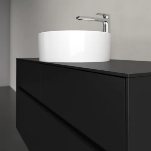 Bild von VILLEROY BOCH Collaro Waschbeckenunterschrank, mit Beleuchtung, 4 Auszüge, 1200 x 548 x 500 mm, Volcano Black / Volcano Black #C041B0VL