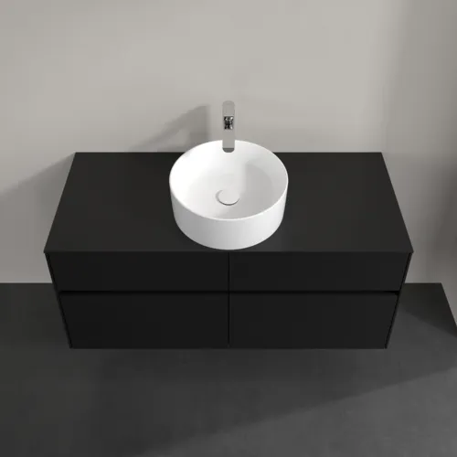 Bild von VILLEROY BOCH Collaro Waschbeckenunterschrank, mit Beleuchtung, 4 Auszüge, 1200 x 548 x 500 mm, Volcano Black / Volcano Black #C041B0VL