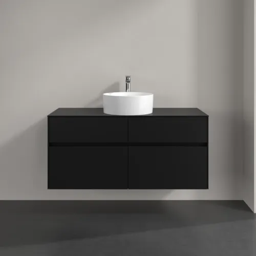 Bild von VILLEROY BOCH Collaro Waschbeckenunterschrank, mit Beleuchtung, 4 Auszüge, 1200 x 548 x 500 mm, Volcano Black / Volcano Black #C041B0VL