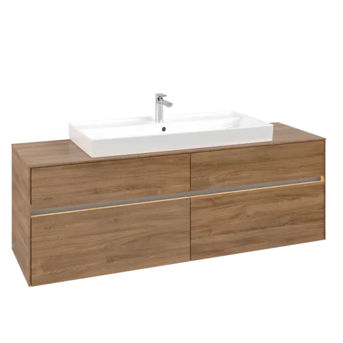 Bild von VILLEROY BOCH Collaro Waschbeckenunterschrank, mit Beleuchtung, 4 Auszüge, 1600 x 548 x 500 mm, Kansas Oak #C031B0RH