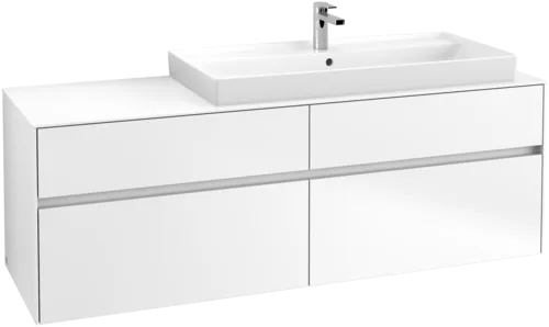 Bild von VILLEROY BOCH Collaro Waschbeckenunterschrank, mit Beleuchtung, 4 Auszüge, 1600 x 548 x 500 mm, White Matt / White Matt #C030B0MS