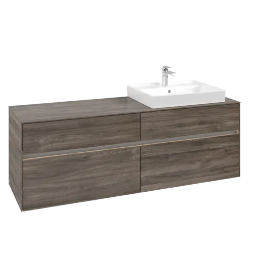 Bild von VILLEROY BOCH Collaro Waschbeckenunterschrank, mit Beleuchtung, 4 Auszüge, 1600 x 548 x 500 mm, Stone Oak #C023B0RK