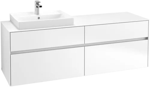 Bild von VILLEROY BOCH Collaro Waschbeckenunterschrank, mit Beleuchtung, 4 Auszüge, 1600 x 548 x 500 mm, White Matt / White Matt #C022B0MS