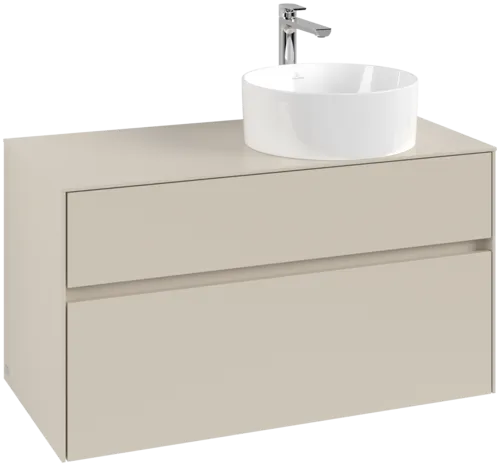 Bild von VILLEROY BOCH Collaro Waschbeckenunterschrank, mit Beleuchtung, 2 Auszüge, 1000 x 548 x 500 mm, Cashmere Grey / Cashmere Grey #C040B0VN