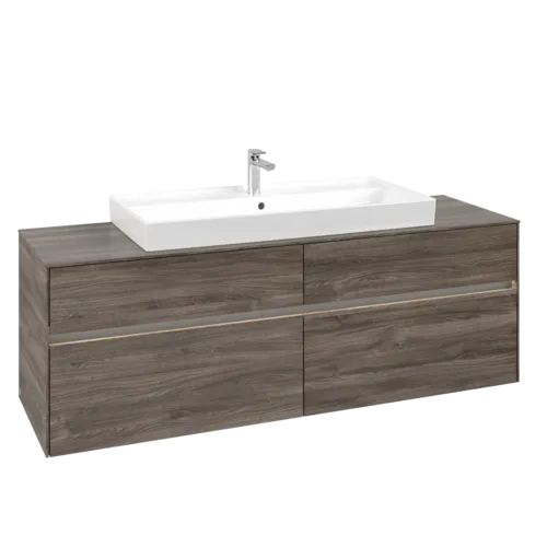 Bild von VILLEROY BOCH Collaro Waschbeckenunterschrank, mit Beleuchtung, 4 Auszüge, 1600 x 548 x 500 mm, Stone Oak #C031B0RK