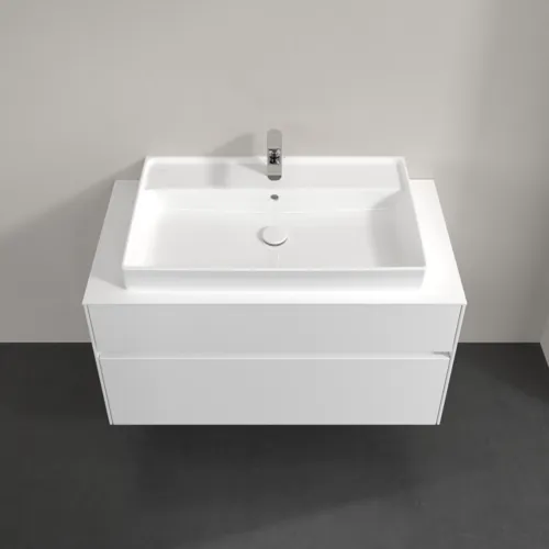 Bild von VILLEROY BOCH Collaro Waschbeckenunterschrank, mit Beleuchtung, 2 Auszüge, 1000 x 548 x 500 mm, Glossy White / Glossy White #C020B0DH