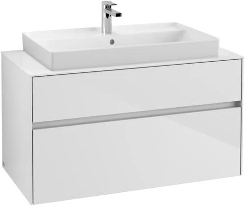 Bild von VILLEROY BOCH Collaro Waschbeckenunterschrank, mit Beleuchtung, 2 Auszüge, 1000 x 548 x 500 mm, Glossy White / Glossy White #C020B0DH