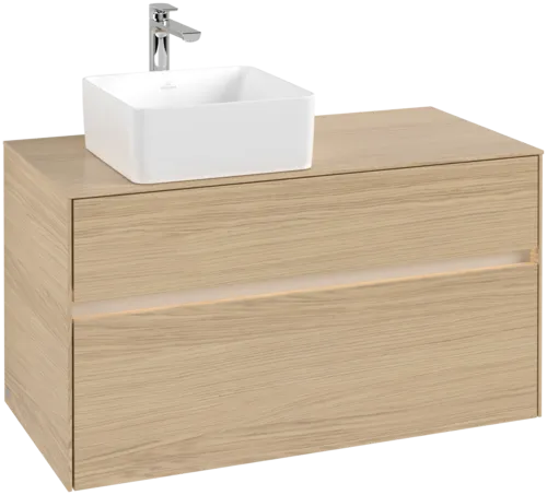 Bild von VILLEROY BOCH Collaro Waschbeckenunterschrank, mit Beleuchtung, 2 Auszüge, 1000 x 548 x 500 mm, Nordic Oak / Nordic Oak #C039B0VJ