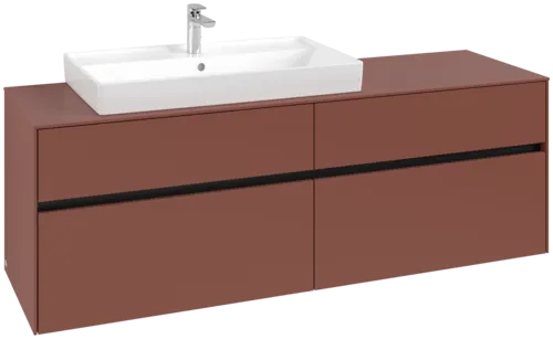 Bild von VILLEROY BOCH Collaro Waschbeckenunterschrank, mit Beleuchtung, 4 Auszüge, 1600 x 548 x 500 mm, Wine Red / Wine Red #C026B0AH