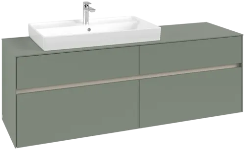 Bild von VILLEROY BOCH Collaro Waschbeckenunterschrank, mit Beleuchtung, 4 Auszüge, 1600 x 548 x 500 mm, Soft Green / Soft Green #C026B0AF