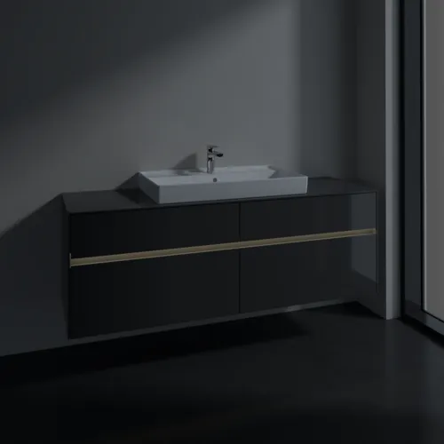 Bild von VILLEROY BOCH Collaro Waschbeckenunterschrank, mit Beleuchtung, 4 Auszüge, 1600 x 548 x 500 mm, Glossy Grey / Glossy Grey #C028B0FP