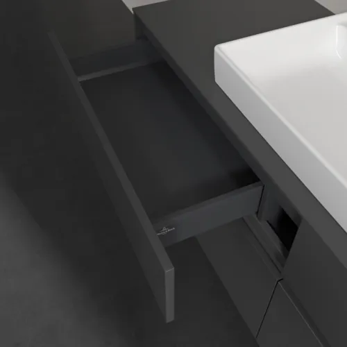 Bild von VILLEROY BOCH Collaro Waschbeckenunterschrank, mit Beleuchtung, 4 Auszüge, 1600 x 548 x 500 mm, Glossy Grey / Glossy Grey #C028B0FP