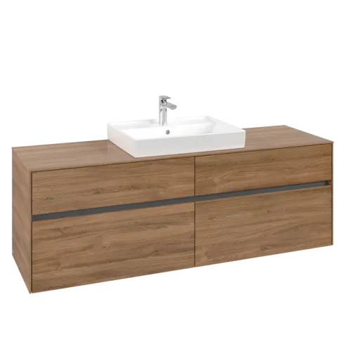 Bild von VILLEROY BOCH Collaro Waschbeckenunterschrank, 4 Auszüge, 1600 x 548 x 500 mm, Kansas Oak #C02500RH