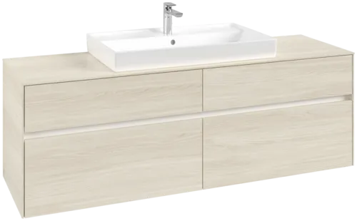 Bild von VILLEROY BOCH Collaro Waschbeckenunterschrank, 4 Auszüge, 1600 x 548 x 500 mm, White Oak / White Oak #C02800AA