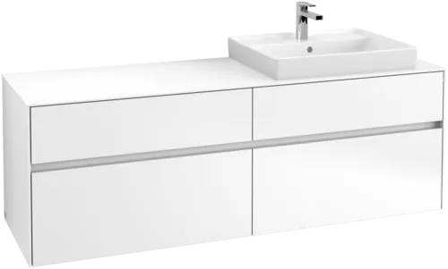 Bild von VILLEROY BOCH Collaro Waschbeckenunterschrank, mit Beleuchtung, 4 Auszüge, 1600 x 548 x 500 mm, White Matt / White Matt #C023B0MS