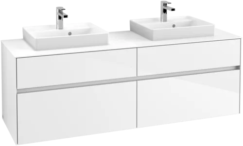 Bild von VILLEROY BOCH Collaro Waschbeckenunterschrank, mit Beleuchtung, 4 Auszüge, 1600 x 548 x 500 mm, Glossy White / Glossy White #C021B0DH