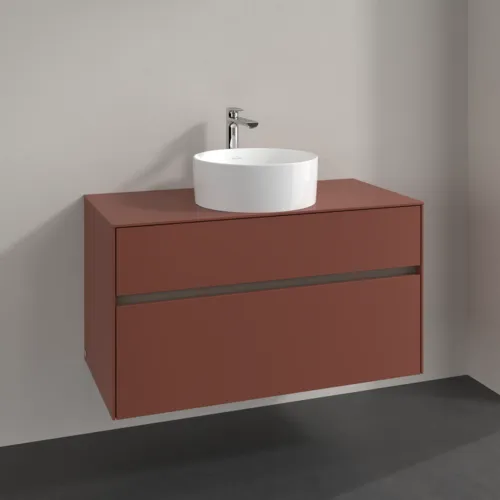 Bild von VILLEROY BOCH Collaro Waschbeckenunterschrank, 2 Auszüge, 1000 x 548 x 500 mm, Wine Red / Wine Red #C03800AH