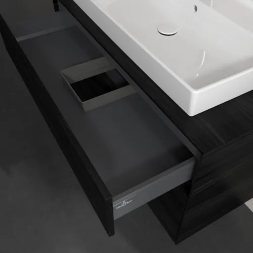 Bild von VILLEROY BOCH Collaro Waschbeckenunterschrank, mit Beleuchtung, 2 Auszüge, 1000 x 548 x 500 mm, Black Oak / Black Oak #C020B0AB