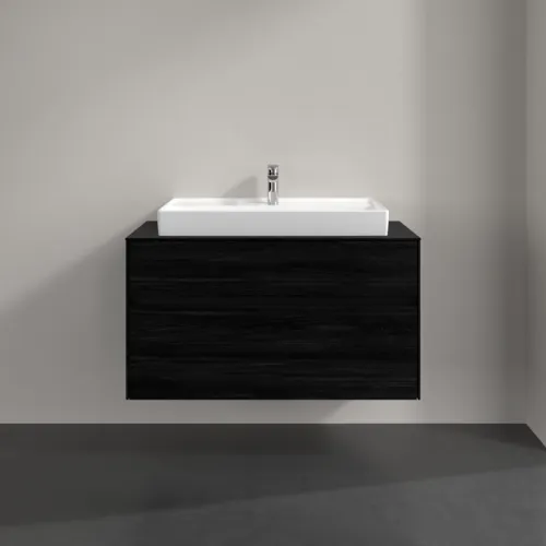 Bild von VILLEROY BOCH Collaro Waschbeckenunterschrank, mit Beleuchtung, 2 Auszüge, 1000 x 548 x 500 mm, Black Oak / Black Oak #C020B0AB