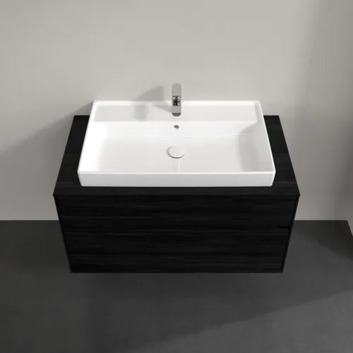 Bild von VILLEROY BOCH Collaro Waschbeckenunterschrank, mit Beleuchtung, 2 Auszüge, 1000 x 548 x 500 mm, Black Oak / Black Oak #C020B0AB