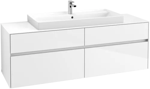Bild von VILLEROY BOCH Collaro Waschbeckenunterschrank, 4 Auszüge, 1600 x 548 x 500 mm, Glossy White / Glossy White #C03100DH
