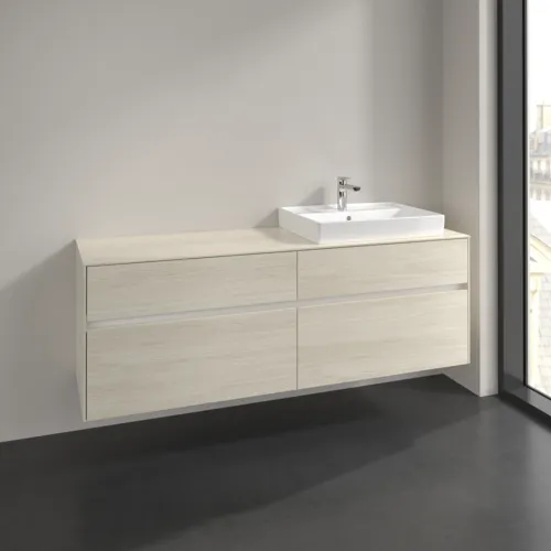 Bild von VILLEROY BOCH Collaro Waschbeckenunterschrank, 4 Auszüge, 1600 x 548 x 500 mm, White Oak / White Oak #C02300AA