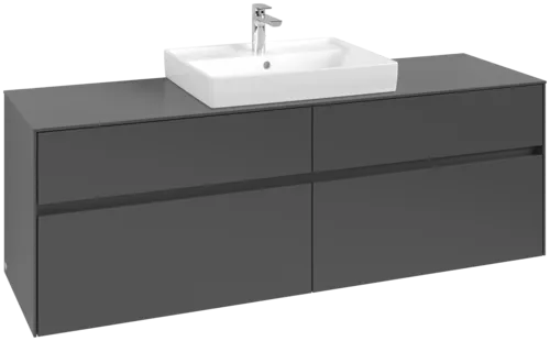 Bild von VILLEROY BOCH Collaro Waschbeckenunterschrank, 4 Auszüge, 1600 x 548 x 500 mm, Graphite / Graphite #C02500VR