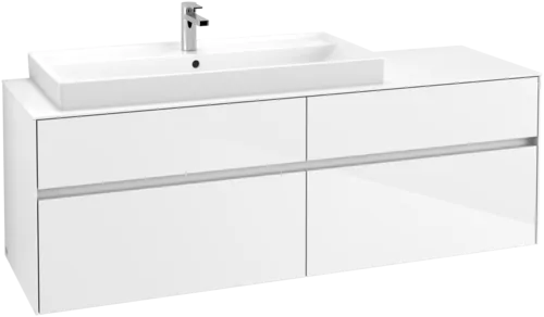 Bild von VILLEROY BOCH Collaro Waschbeckenunterschrank, 4 Auszüge, 1600 x 548 x 500 mm, Glossy White / Glossy White #C02900DH