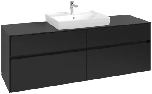 Bild von VILLEROY BOCH Collaro Waschbeckenunterschrank, 4 Auszüge, 1600 x 548 x 500 mm, Volcano Black / Volcano Black #C02500VL