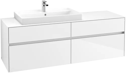 Bild von VILLEROY BOCH Collaro Waschbeckenunterschrank, mit Beleuchtung, 4 Auszüge, 1600 x 548 x 500 mm, Glossy White / Glossy White #C026B0DH