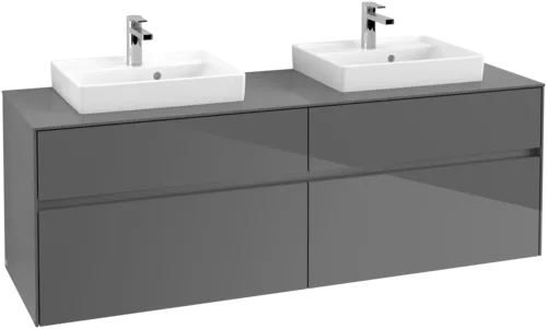 Bild von VILLEROY BOCH Collaro Waschbeckenunterschrank, 4 Auszüge, 1600 x 548 x 500 mm, Glossy Grey / Glossy Grey #C02100FP