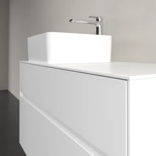 Bild von VILLEROY BOCH Collaro Waschbeckenunterschrank, mit Beleuchtung, 2 Auszüge, 1000 x 548 x 500 mm, White Matt / White Matt #C039B0MS