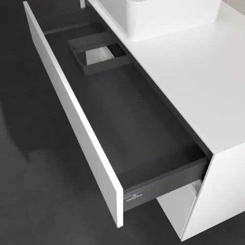 Bild von VILLEROY BOCH Collaro Waschbeckenunterschrank, mit Beleuchtung, 2 Auszüge, 1000 x 548 x 500 mm, White Matt / White Matt #C039B0MS