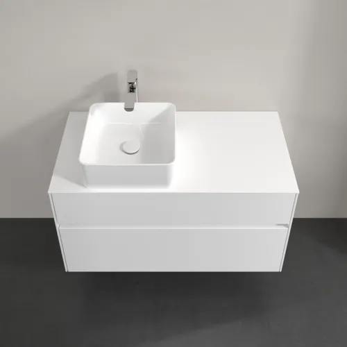 Bild von VILLEROY BOCH Collaro Waschbeckenunterschrank, mit Beleuchtung, 2 Auszüge, 1000 x 548 x 500 mm, White Matt / White Matt #C039B0MS