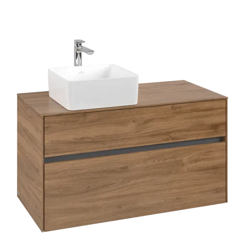 Bild von VILLEROY BOCH Collaro Waschbeckenunterschrank, 2 Auszüge, 1000 x 548 x 500 mm, Kansas Oak #C03900RH
