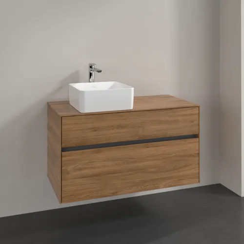 Bild von VILLEROY BOCH Collaro Waschbeckenunterschrank, 2 Auszüge, 1000 x 548 x 500 mm, Kansas Oak #C03900RH