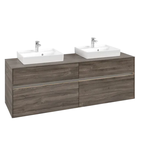Bild von VILLEROY BOCH Collaro Waschbeckenunterschrank, mit Beleuchtung, 4 Auszüge, 1600 x 548 x 500 mm, Stone Oak #C021B0RK