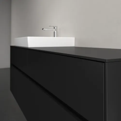 Bild von VILLEROY BOCH Collaro Waschbeckenunterschrank, mit Beleuchtung, 4 Auszüge, 1600 x 548 x 500 mm, Volcano Black / Volcano Black #C022B0VL
