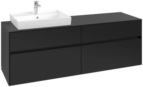 Bild von VILLEROY BOCH Collaro Waschbeckenunterschrank, mit Beleuchtung, 4 Auszüge, 1600 x 548 x 500 mm, Volcano Black / Volcano Black #C022B0VL