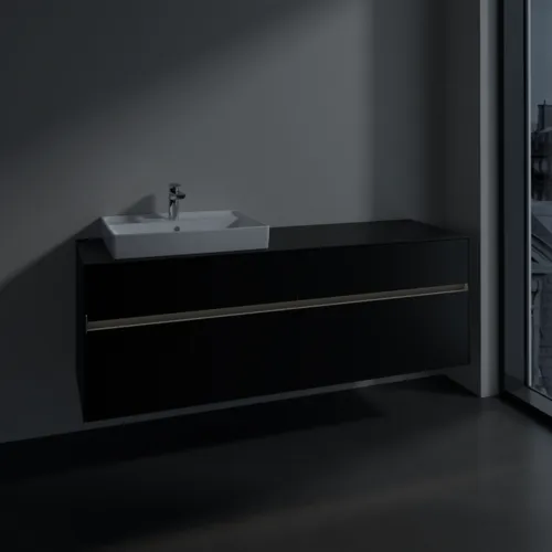 Bild von VILLEROY BOCH Collaro Waschbeckenunterschrank, mit Beleuchtung, 4 Auszüge, 1600 x 548 x 500 mm, Volcano Black / Volcano Black #C022B0VL