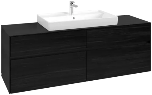 Bild von VILLEROY BOCH Collaro Waschbeckenunterschrank, mit Beleuchtung, 4 Auszüge, 1600 x 548 x 500 mm, Black Oak / Black Oak #C028B0AB