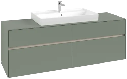 Bild von VILLEROY BOCH Collaro Waschbeckenunterschrank, mit Beleuchtung, 4 Auszüge, 1600 x 548 x 500 mm, Soft Green / Soft Green #C028B0AF