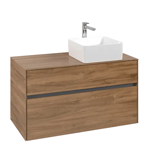 Bild von VILLEROY BOCH Collaro Waschbeckenunterschrank, 2 Auszüge, 1000 x 548 x 500 mm, Kansas Oak #C04000RH