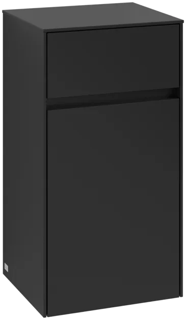 Bild von VILLEROY BOCH Collaro Seitenschrank, 1 Tür, 1 Schublade, 404 x 748 x 349 mm, Volcano Black / Volcano Black #C03201VL