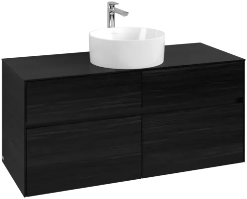 Bild von VILLEROY BOCH Collaro Waschbeckenunterschrank, mit Beleuchtung, 4 Auszüge, 1200 x 548 x 500 mm, Black Oak / Black Oak #C041B0AB