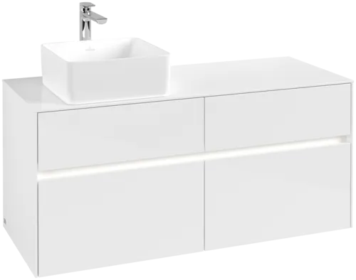 Bild von VILLEROY BOCH Collaro Waschbeckenunterschrank, mit Beleuchtung, 4 Auszüge, 1200 x 548 x 500 mm, Glossy White / Glossy White #C042B0DH